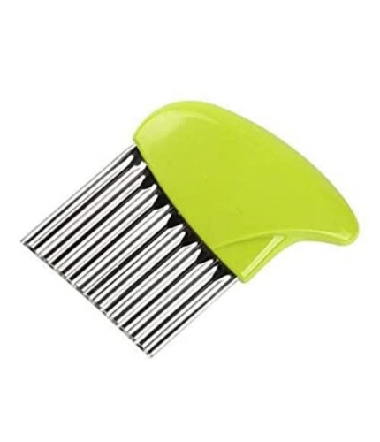 Pack Of_5 Wave Shape Stainless Steel Potato Cutter And Slicer – (Color: Assorted )