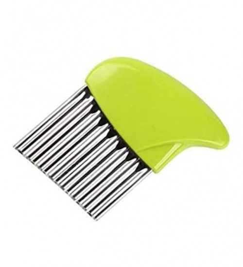 Pack Of_5 Wave Shape Stainless Steel Potato Cutter And Slicer – (Color: Assorted )