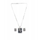 Women's Brass Silver Plated Pendant Set (Blue) Women's Brass Silver Plated Pendant Set (Blue)