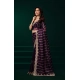 Women's Net Sequence Saree With Unstitched Blouse 5.5Mtr (Wine)