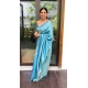 Women's Litchi silk Printed Saree With Unstitched Blouse (Sky Blue) Women's Litchi silk Printed Saree With Unstitched Blouse (Sky Blue)