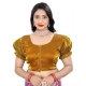 Women's Jimmy Solid Designer Neck Elastic Sleeve Readymade Blouse (Gold 38 , Alterable up to 42)-PID65828 Women's Jimmy Solid Designer Neck Elastic Sleeve Readymade Blouse (Gold 38 , Alterable up to 42)-PID65828