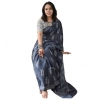 Women's Linen Printed Saree With Unstitched Blouse 5.5Mtr (Grey) Women's Linen Printed Saree With Unstitched Blouse 5.5Mtr (Grey)
