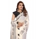 Women's Linen Cotton Printed Saree With Unstitched Blouse 5.5Mtr (Off White) Women's Linen Cotton Printed Saree With Unstitched Blouse 5.5Mtr (Off White)