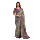 Women's Faux Linen Printed Ready to wear Saree With Unstitched Blouse 5.5Mtr (Multicolor)