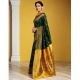 Women's Silk Blend Zari Weaving Saree With Unstitched Blouse 5.5Mtr (Green (5))