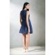 Women's Casual Denim Sleeveless Dress (Blue)