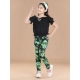 Girl's Cotton Lycra Floral Elasticated Jeggings (Black-Green) Girl's Cotton Lycra Floral Elasticated Jeggings (Black-Green)