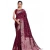 Women's Jacquard Woven Saree With Unstitched Blouse 5.5Mtr (Maroon) Women's Jacquard Woven Saree With Unstitched Blouse 5.5Mtr (Maroon)