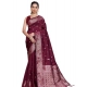 Women's Jacquard Woven Saree With Unstitched Blouse 5.5Mtr (Maroon)