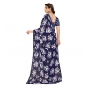 Women's Georgette Printed Saree With Unstitched Blouse 5.5Mtr (Navy Blue) Women's Georgette Printed Saree With Unstitched Blouse 5.5Mtr (Navy Blue)