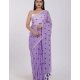Women's Linen Printed Saree With Unstitched Blouse 5.5Mtr (Purple) Women's Linen Printed Saree With Unstitched Blouse 5.5Mtr (Purple)
