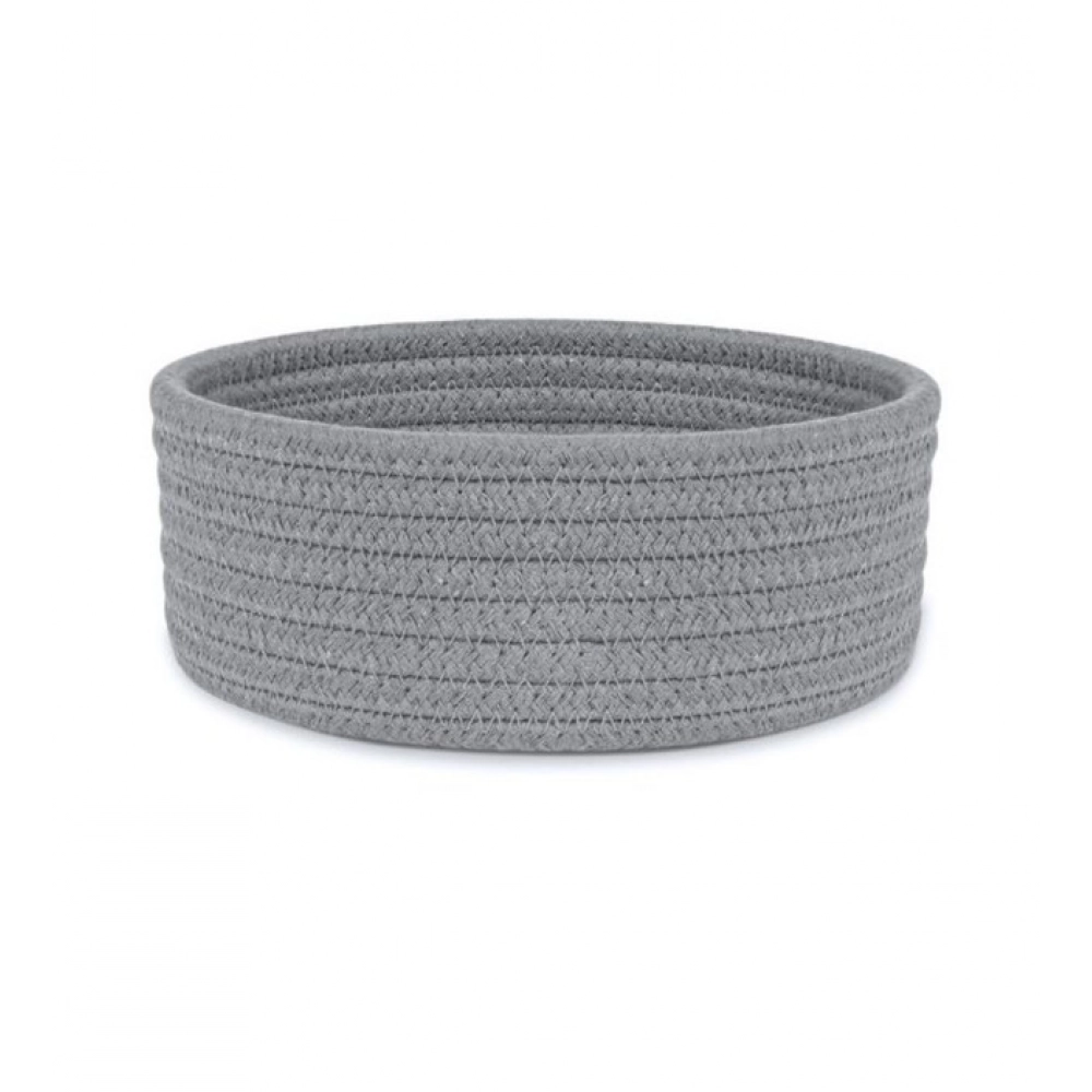 Cotton 8x3 Inch Round 1 Pcs Bedside Organizer (Gray)