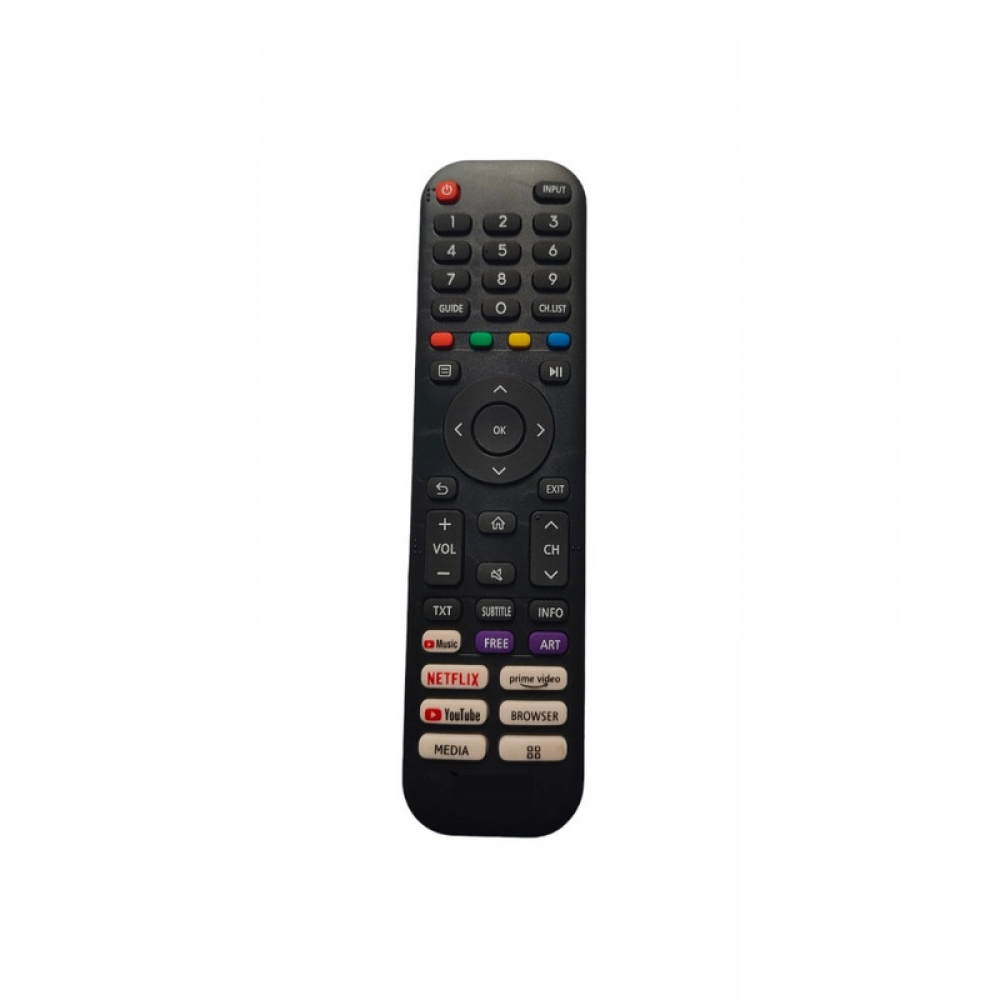 Ecomoye Smart TV Remote No. 986 (No Voice), Compatible/Replacement for Vu Smart TV LCD/LED Remote Control, Black (Exactly Same Remote will Only Work)