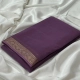 Women's Crepe Chit Pallu Solid Saree With Unstitched Blouse 5.5Mtr (Violet) Women's Crepe Chit Pallu Solid Saree With Unstitched Blouse 5.5Mtr (Violet)
