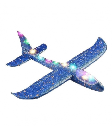 EPP Foam Galaxy Hand Throw Flying LED Glider Airplane (Blue-Multicolor)