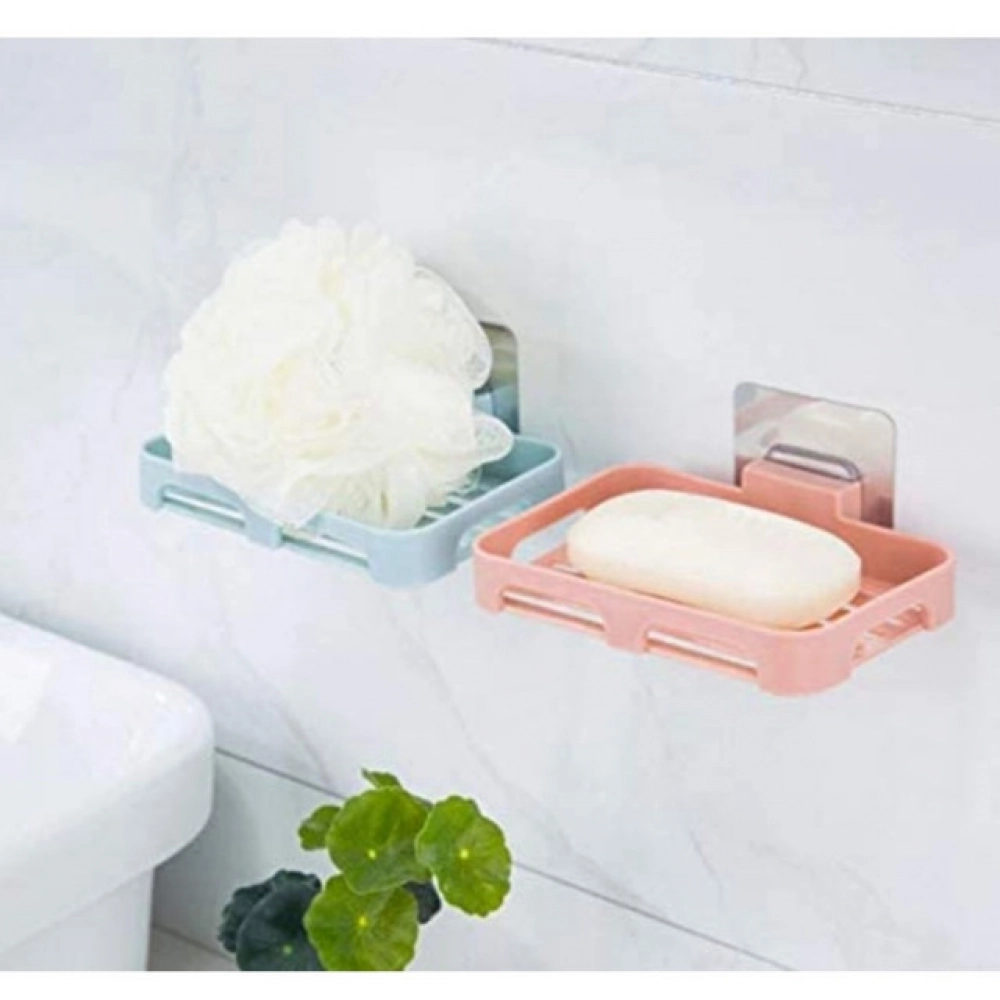 Pack of 5_Magic Sticker Soap Holder – Wall-Mount Soap Organizers (Color: Assorted )