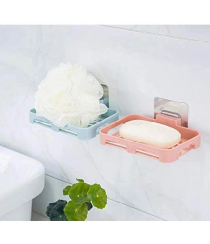Pack of 5_Magic Sticker Soap Holder – Wall-Mount Soap Organizers (Color: Assorted )