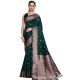 Women's Jacquard Woven Saree With Unstitched Blouse 5.5Mtr (Green)