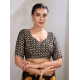 Women's Satin Crepe Printed Saree With Unstitched Blouse 5.5Mtr (Mustard)