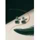 Women's Brass Silver Plated Drop Earrings (Green)