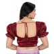 Women's Jimmy Solid Designer Neck Elastic Sleeve Readymade Blouse (Maroon 38 , Alterable up to 42)-PID65831 Women's Jimmy Solid Designer Neck Elastic Sleeve Readymade Blouse (Maroon 38 , Alterable up to 42)-PID65831