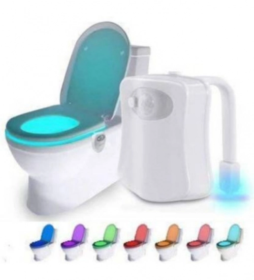 Pack of 2_Toilet Bowl Night Light – Motion Sensor LED Toilet Lamp (Color: Assorted )