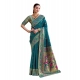 Women's Silk Blend Paithani Weaving Saree With Unstitched Blouse 5.5Mtr (Teal)