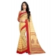 Women's Georgette Printed Saree With Unstitched Blouse 5.5Mtr (Red)