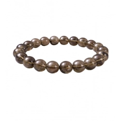 Natural Crystal 8mm Smoky Quartz Bracelet  (Brown)