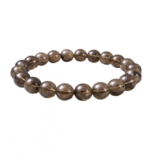 Natural Crystal 8mm Smoky Quartz Bracelet  (Brown)
