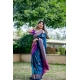 Women's Katan_Silk Zari_Weaving Saree With Unstitched Blouse 5.5Mtr (Blue)