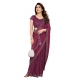 Women's Georgette Printed Saree With Unstitched Blouse 5.5Mtr (Purple)