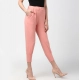 Women's Polyester Solid Elasticated Trousers (Pink) Women's Polyester Solid Elasticated Trousers (Pink)