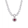 Women's Brass Silver Plated Necklace set (Red)