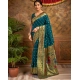 Women's Silk Blend Zari Weaving Saree With Unstitched Blouse 5.5Mtr (Teal)