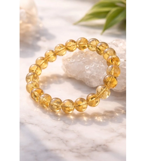 Natural Crystal 8mm Citrine Bracelet (Yellow)