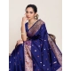 Women's Jacquard Woven Saree With Unstitched Blouse 5.5Mtr (Navy) Women's Jacquard Woven Saree With Unstitched Blouse 5.5Mtr (Navy)