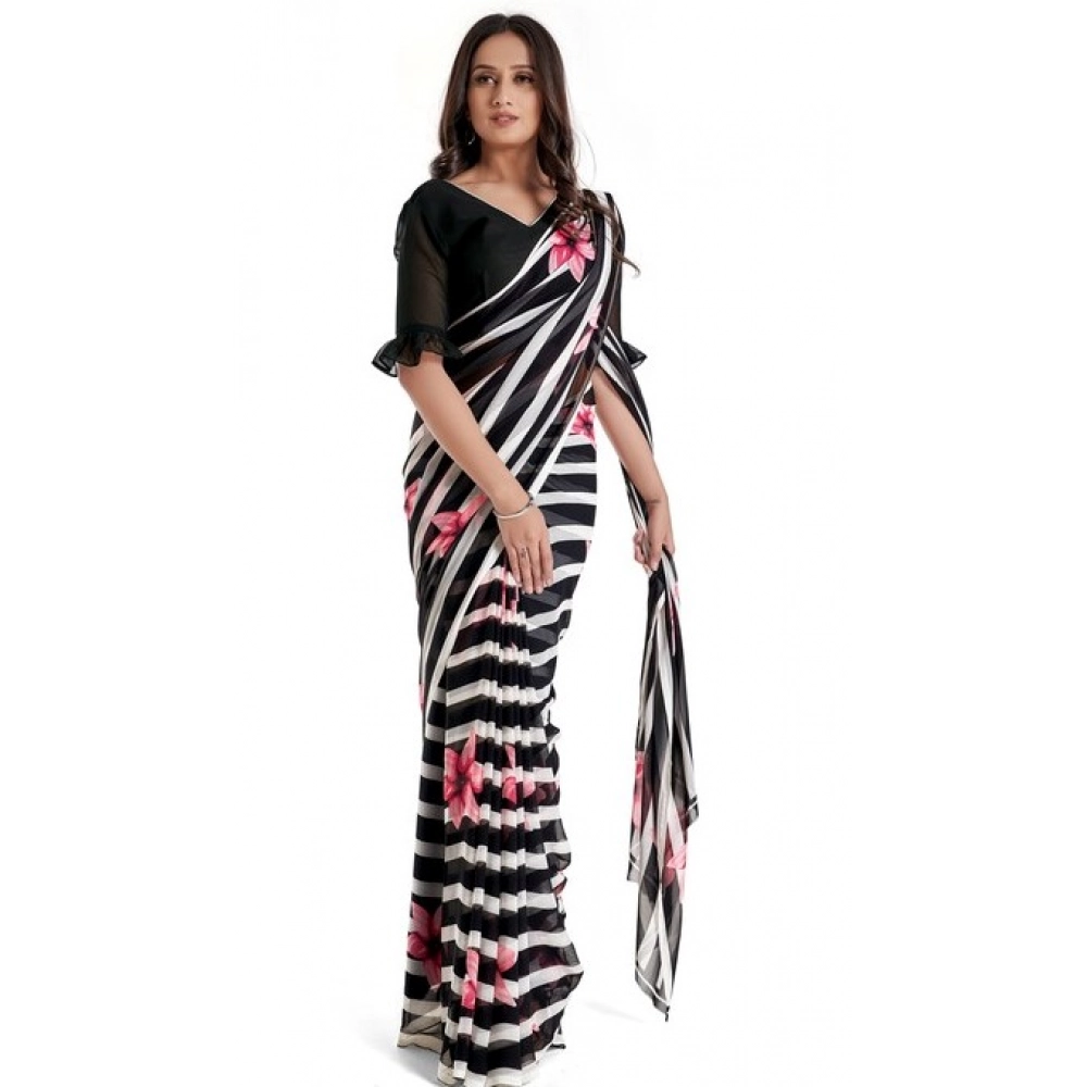 Women's Georgette Printed Saree With Unstitched Blouse 5.5Mtr (Pink) Women's Georgette Printed Saree With Unstitched Blouse 5.5Mtr (Pink)