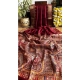 Women's Tussar Silk Madhubani Saree With Unstitched Blouse 5.5Mtr (Maroon)
