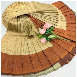 Women's Soft Silk Printed Saree With Unstitched Blouse 5.5Mtr (Sandal Yellow)