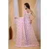 Women's Georgette Printed Saree With Unstitched Blouse 5.5Mtr (White-Red) Women's Georgette Printed Saree With Unstitched Blouse 5.5Mtr (White-Red)