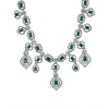Women's Brass Silver Plated Necklace set (Green)