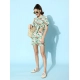 Women's Polyester Floral Short Sleeve Co-Ord Set (Multicolor) Women's Polyester Floral Short Sleeve Co-Ord Set (Multicolor)