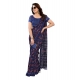 Women's Georgette Printed Saree With Unstitched Blouse 5.5Mtr (Blue)