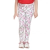 Girl's Cotton Lycra Floral Elasticated Jeggings (White-Pink) Girl's Cotton Lycra Floral Elasticated Jeggings (White-Pink)