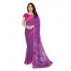 Women's Georgette Printed Saree With Unstitched Blouse 5.5Mtr (Purple) Women's Georgette Printed Saree With Unstitched Blouse 5.5Mtr (Purple)
