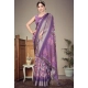 Women's Cotton Silk  Printed Saree With Unstitched Blouse 5.5Mtr (Purple)