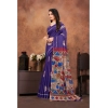 Women's Linen Printed Saree With Unstitched Blouse 5.5Mtr (Purple) Women's Linen Printed Saree With Unstitched Blouse 5.5Mtr (Purple)