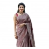 Women's Soft Lichi Silk Printed Saree With Unstitched Blouse 5.5Mtr (Wine) Women's Soft Lichi Silk Printed Saree With Unstitched Blouse 5.5Mtr (Wine)